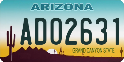 AZ license plate ADO2631
