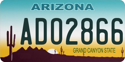 AZ license plate ADO2866
