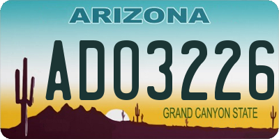 AZ license plate ADO3226