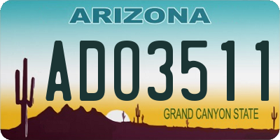 AZ license plate ADO3511