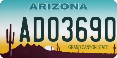 AZ license plate ADO3690