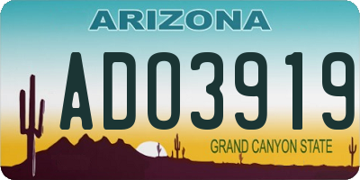 AZ license plate ADO3919
