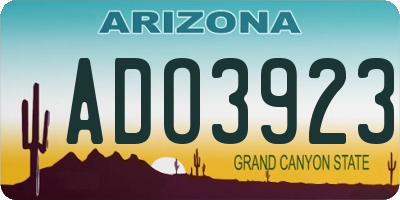 AZ license plate ADO3923
