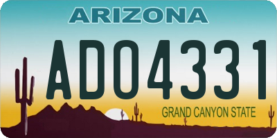 AZ license plate ADO4331