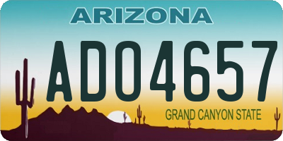 AZ license plate ADO4657