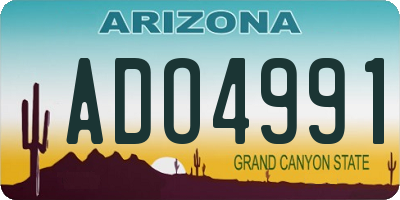 AZ license plate ADO4991