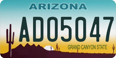 AZ license plate ADO5047