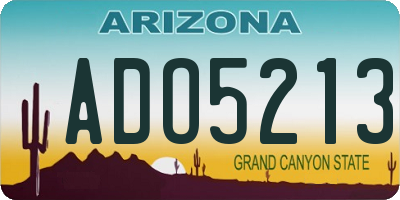 AZ license plate ADO5213