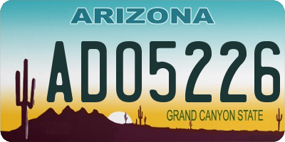 AZ license plate ADO5226