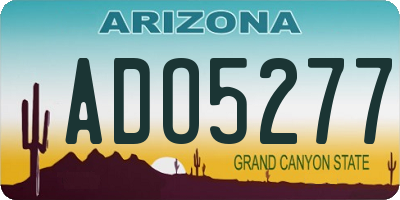 AZ license plate ADO5277