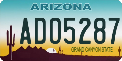 AZ license plate ADO5287