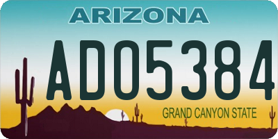 AZ license plate ADO5384