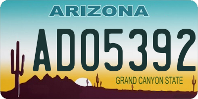 AZ license plate ADO5392