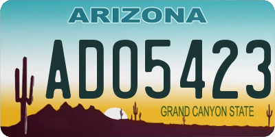 AZ license plate ADO5423