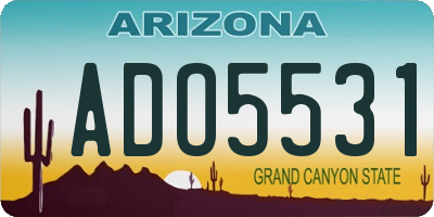 AZ license plate ADO5531