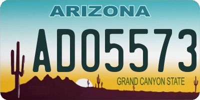AZ license plate ADO5573