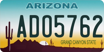 AZ license plate ADO5762