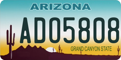 AZ license plate ADO5808