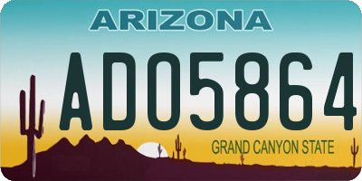 AZ license plate ADO5864