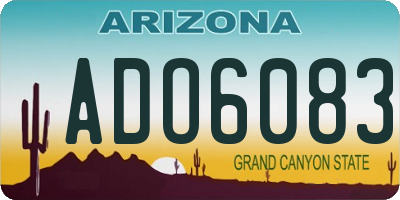 AZ license plate ADO6083