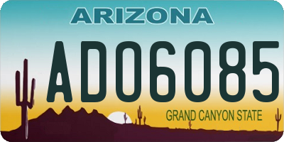 AZ license plate ADO6085