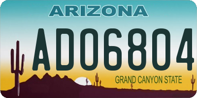 AZ license plate ADO6804