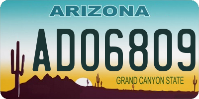 AZ license plate ADO6809