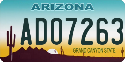 AZ license plate ADO7263
