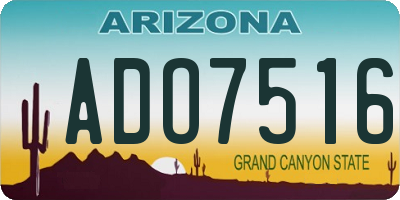 AZ license plate ADO7516