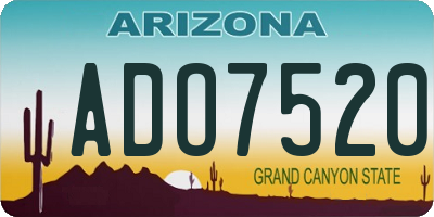 AZ license plate ADO7520