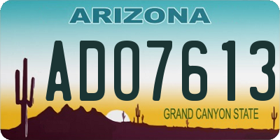 AZ license plate ADO7613