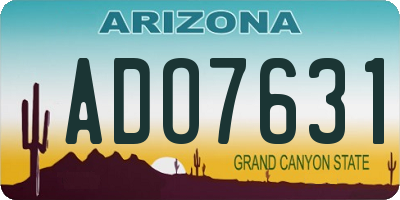 AZ license plate ADO7631
