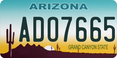 AZ license plate ADO7665