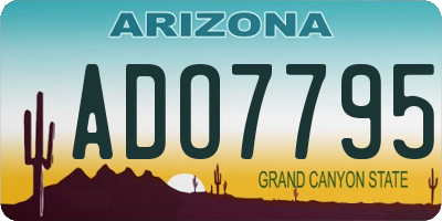 AZ license plate ADO7795