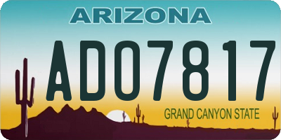 AZ license plate ADO7817