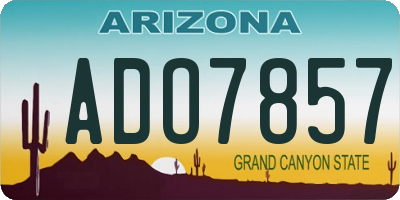 AZ license plate ADO7857