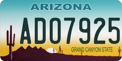 AZ license plate ADO7925