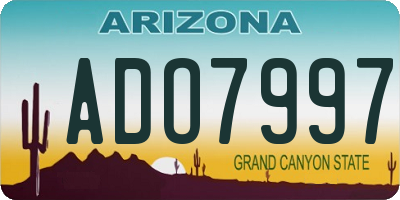 AZ license plate ADO7997