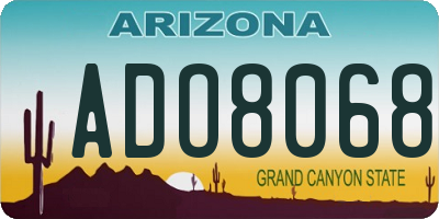 AZ license plate ADO8068