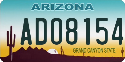 AZ license plate ADO8154