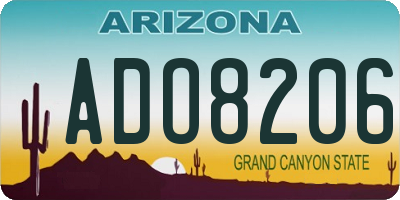 AZ license plate ADO8206