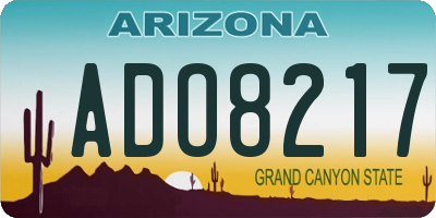 AZ license plate ADO8217
