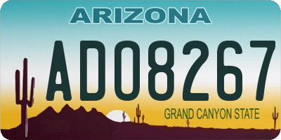 AZ license plate ADO8267