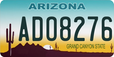 AZ license plate ADO8276