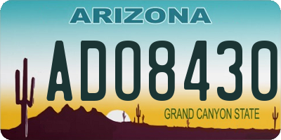 AZ license plate ADO8430