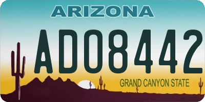 AZ license plate ADO8442