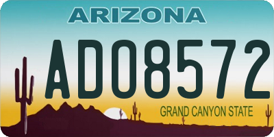 AZ license plate ADO8572