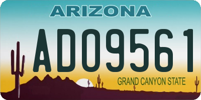 AZ license plate ADO9561