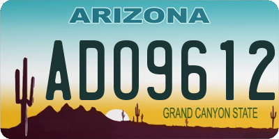 AZ license plate ADO9612