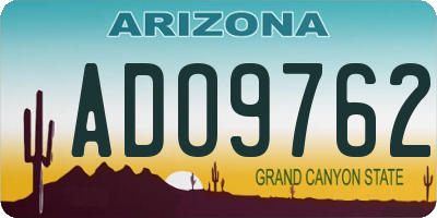 AZ license plate ADO9762